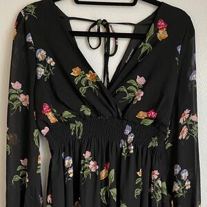 Floral Black Dress